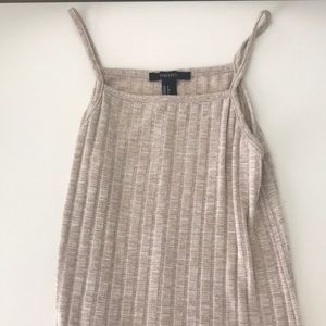 Beige Tight Ribbed Dress